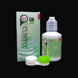 CLIWELL All-in-One contact lens solution 100 ml carton, bottle and lens case