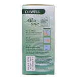 CLIWELL side panel: rinse, clean and disinfect, storage steps. Made in Korea