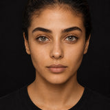 Desio Precious Grey coloured contact lens worn by a model