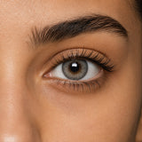 Fresh Lady Russian Gray coloured contact lens shown on a dark brown eye
