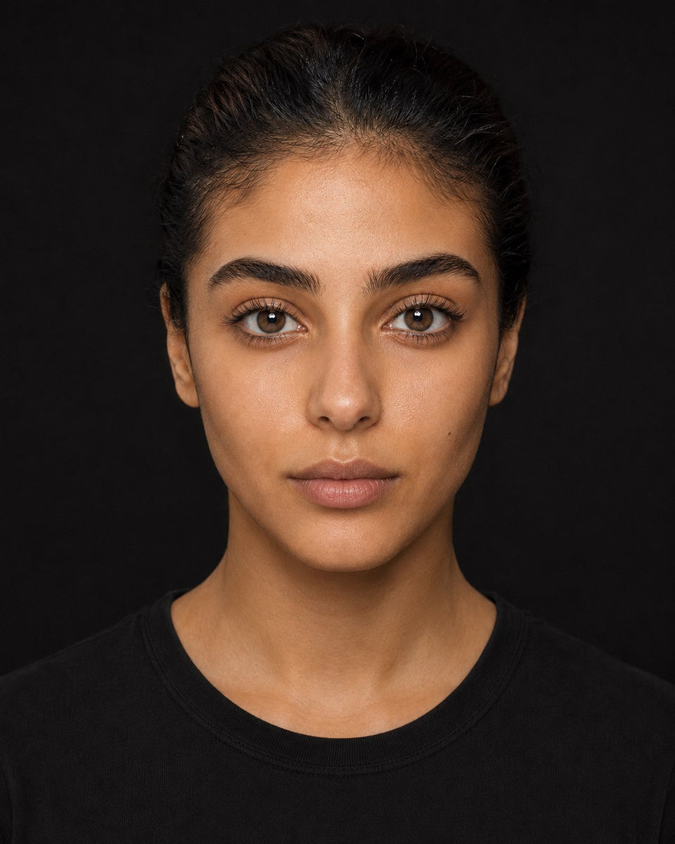 Urban Layer Angeles N Brown coloured contact lens worn by a model