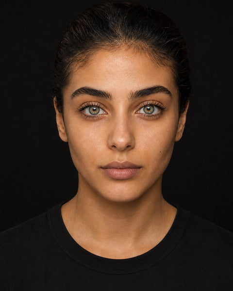 Urban Layer Breeze Gray coloured contact lens worn by a model